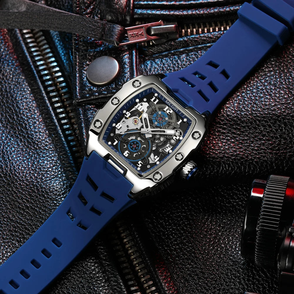 Megir MotionDrive Men's Watch – Automatic Mechanical with Silicone Strap
