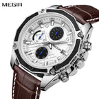 Megir SportLeather Chrono – Men's Waterproof Watch