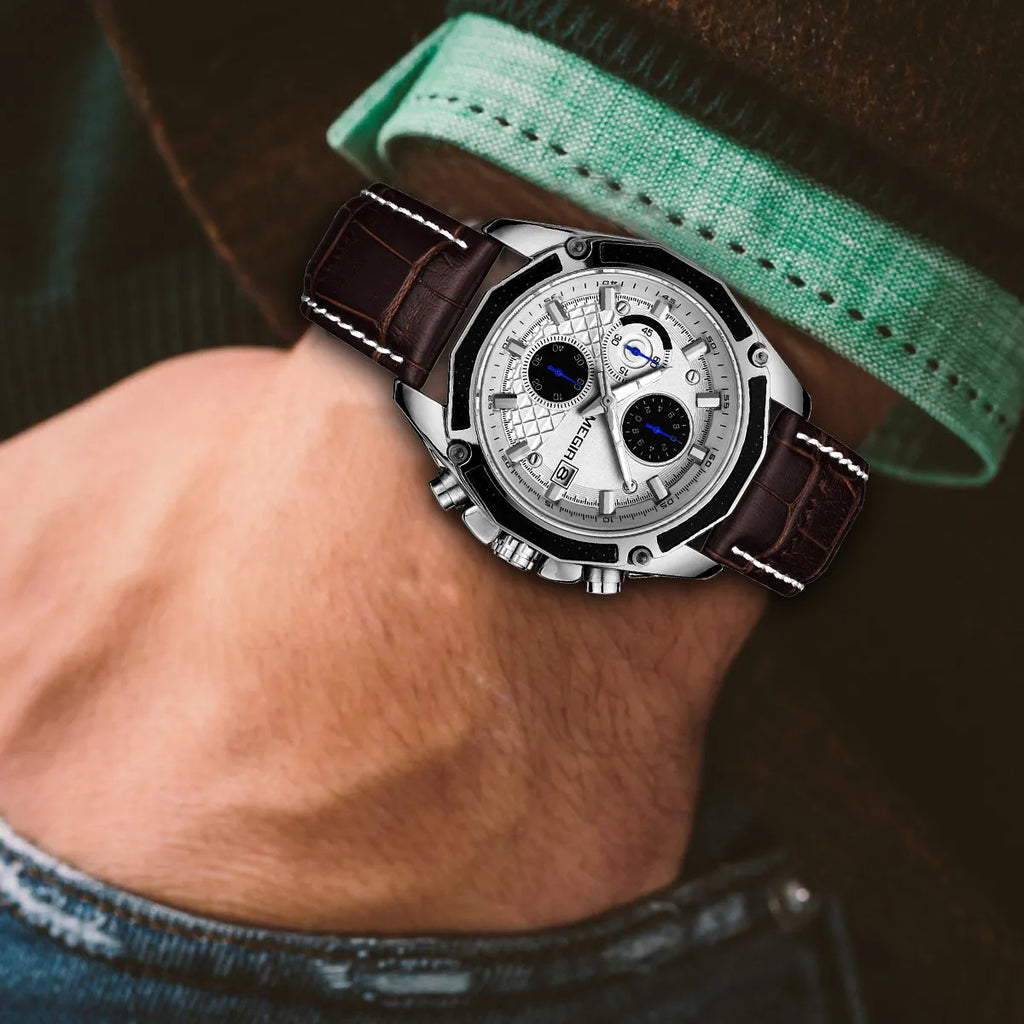 Megir SportLeather Chrono – Men's Waterproof Watch