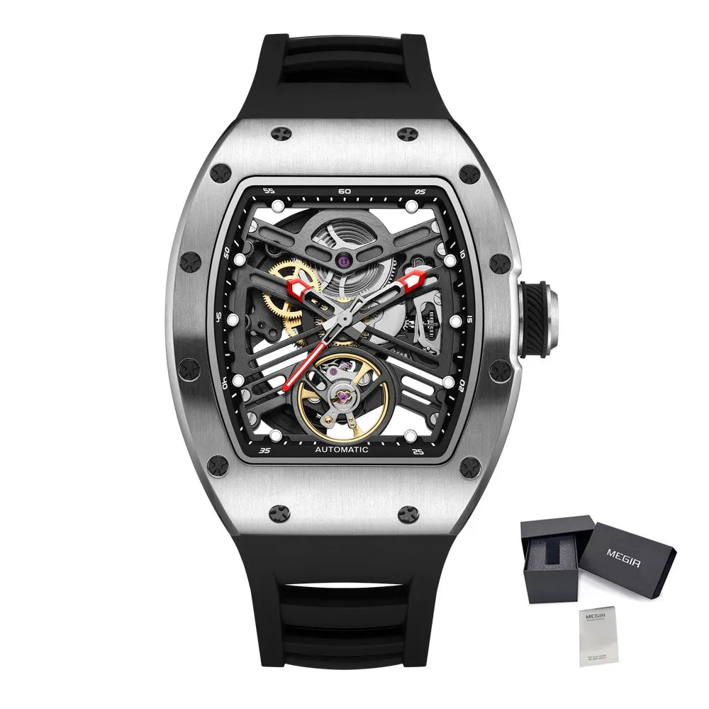 MEGIR 9190-13 Men’s Mechanical Watch 42mm with Silicone Strap