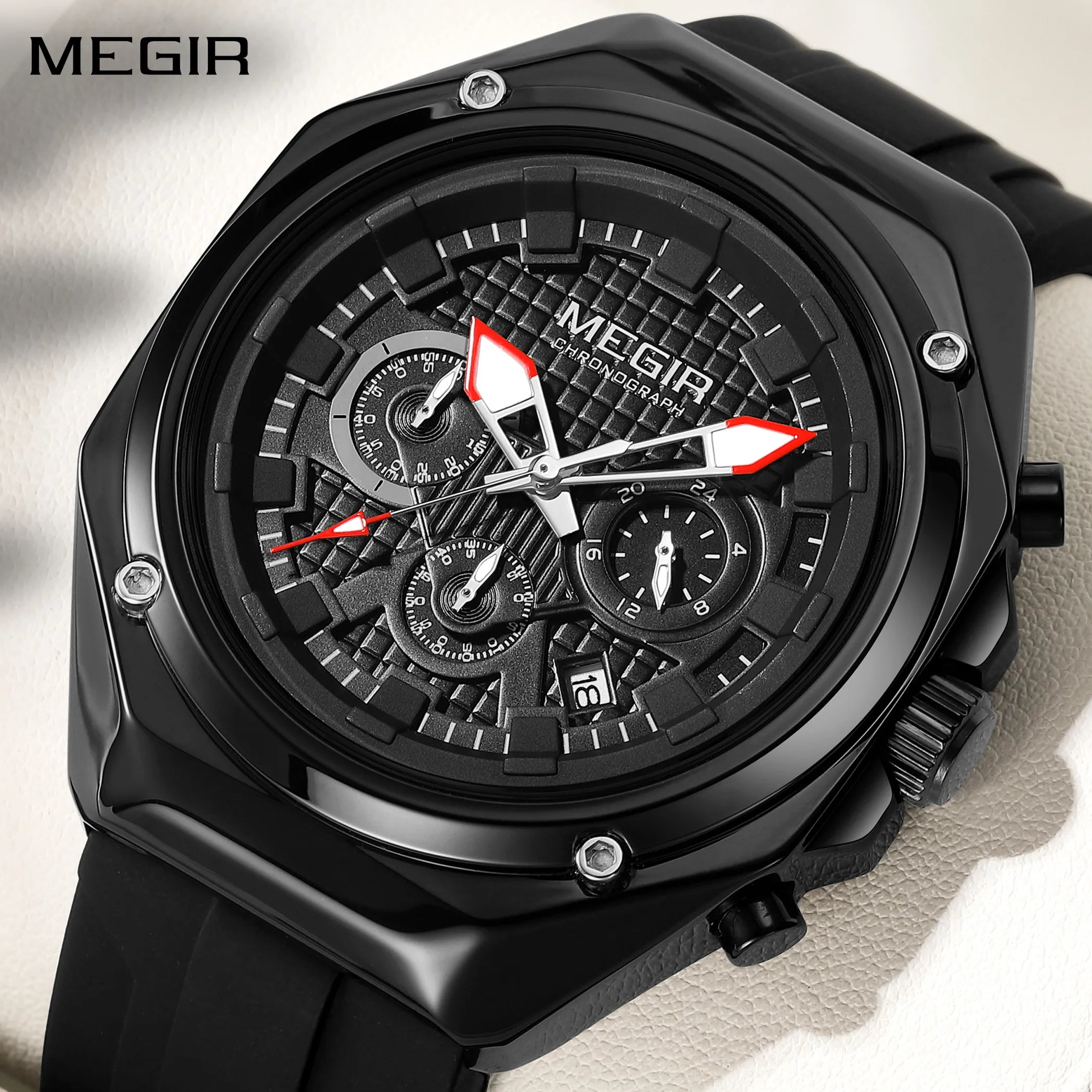 Men’s Military 8138 Watch – Chronograph with Silicone Strap