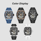 MEGIR 2242 Men’s Automatic Watch with Skeleton Design and Silicone Strap