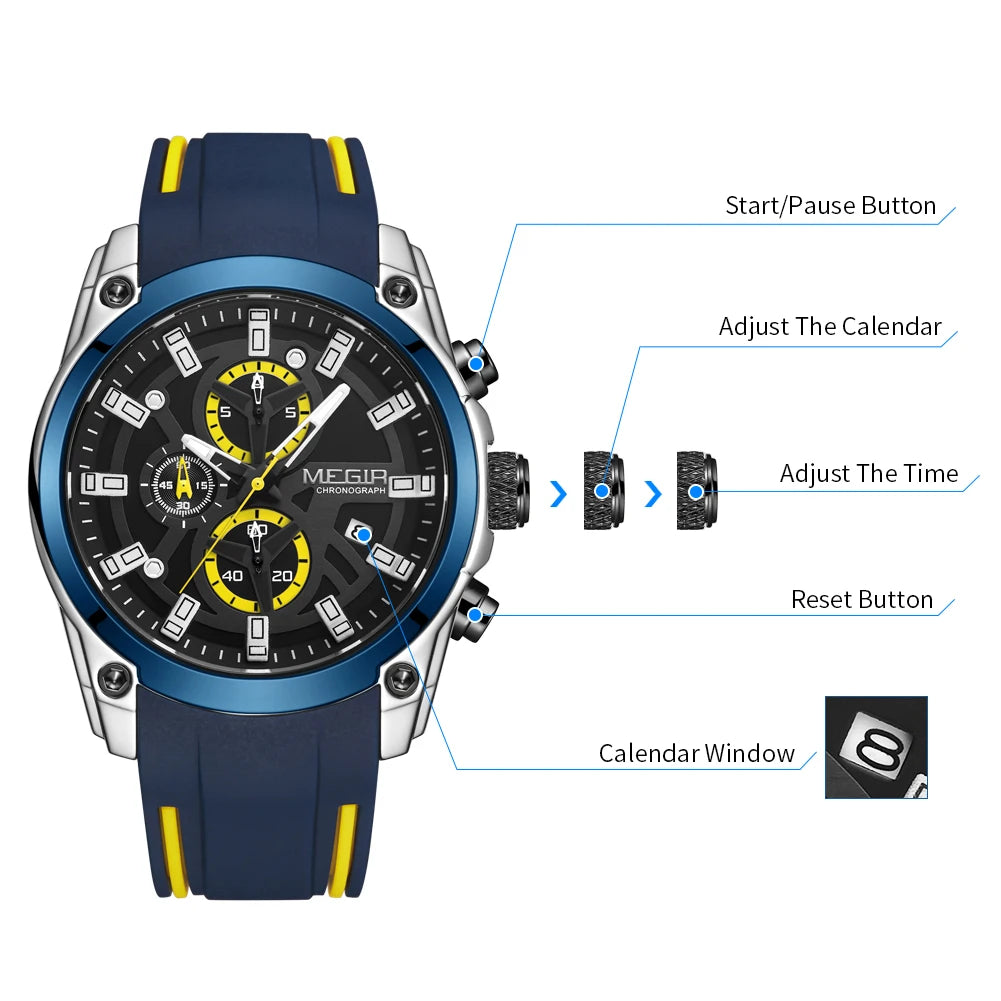 Men’s Sport Watch with Chronograph and Luminous Display – Rugged and Durable Design