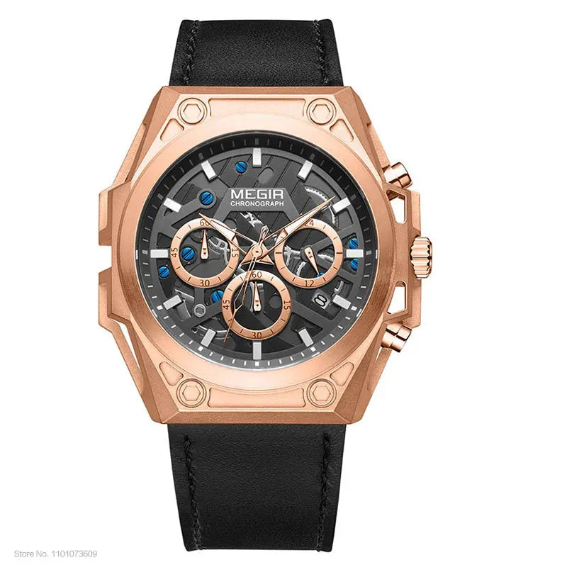 Megir LuminousSteel – Men's Stainless Steel Chronograph Watch