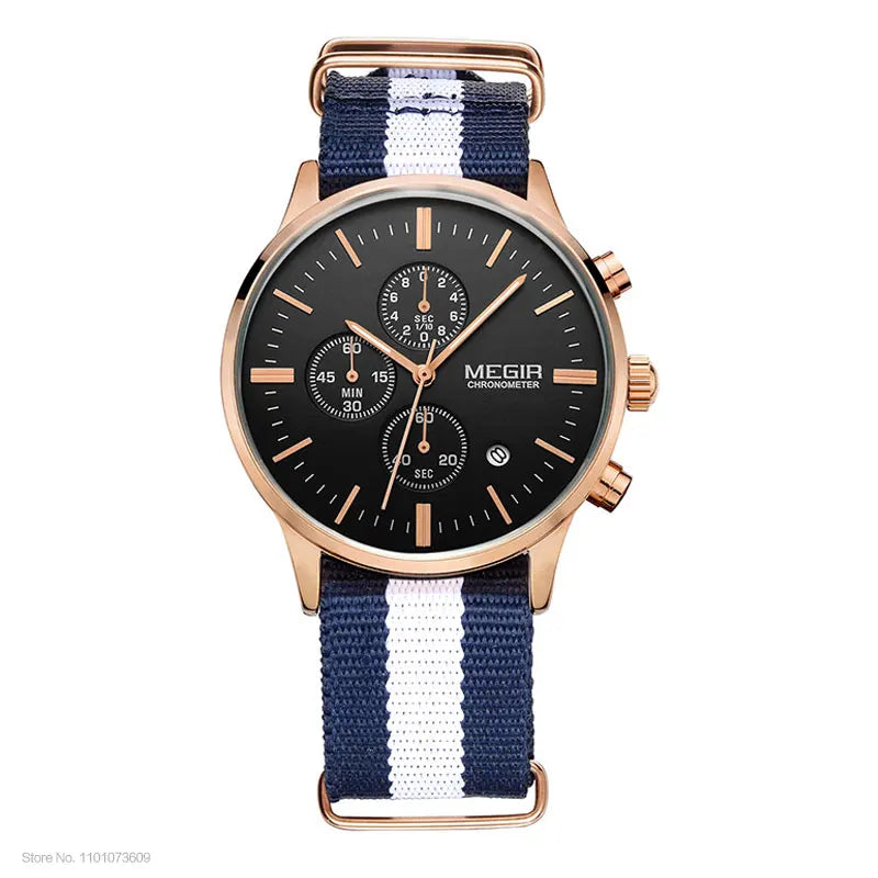 MEGIR Herren-Armbanduhr im Militär- und Freizeitstil mit Chronograph und Wasserdichtigkeit