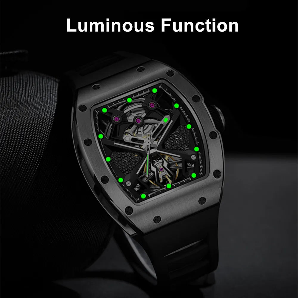 MEGIR 9190-5 Men’s Automatic Sport Watch with Skeleton Design