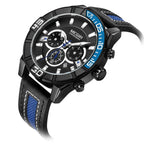 MEGIR Men’s Watch – Waterproof Sport Chronograph with Leather Strap