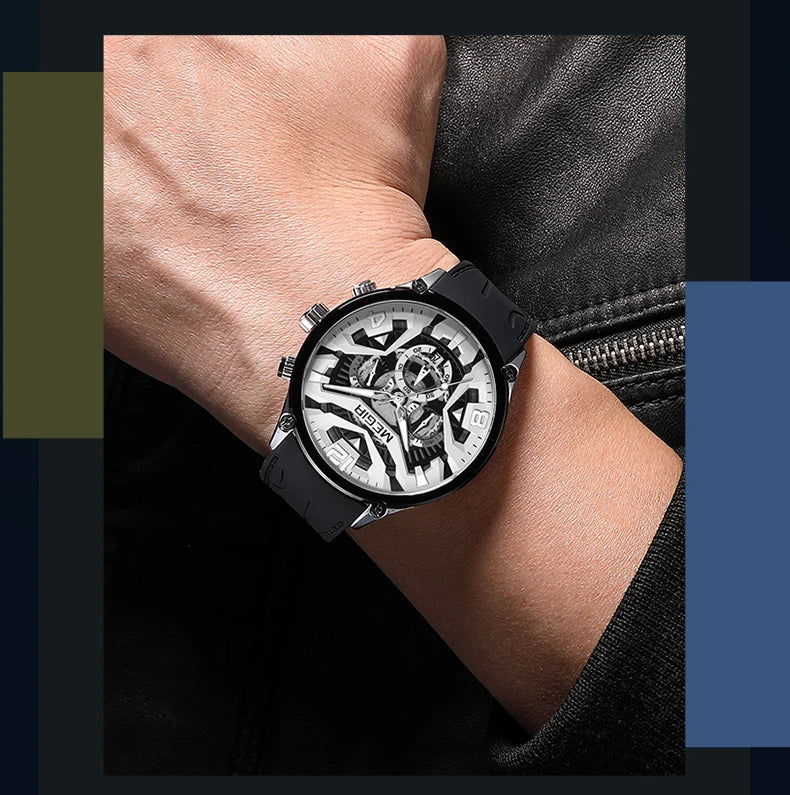 MEGIR – Men’s Military 2222 Quartz Watch with Chronograph and Silicone Strap
