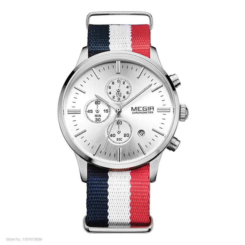 MEGIR Herren-Armbanduhr im Militär- und Freizeitstil mit Chronograph und Wasserdichtigkeit