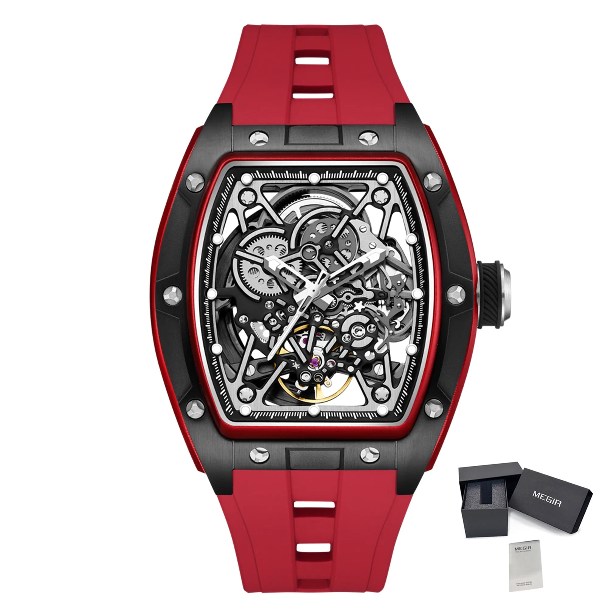 Men’s Automatic Sport Watch 9198-3 with Silicone Strap