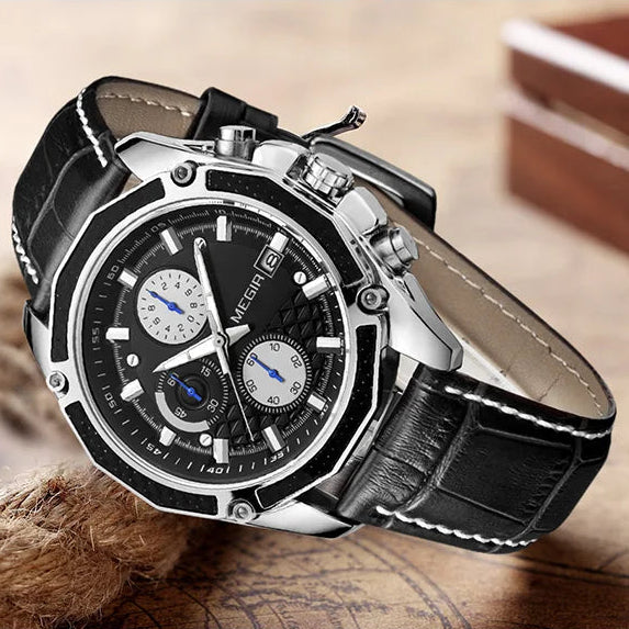 Megir SportLeather Chrono – Men's Waterproof Watch