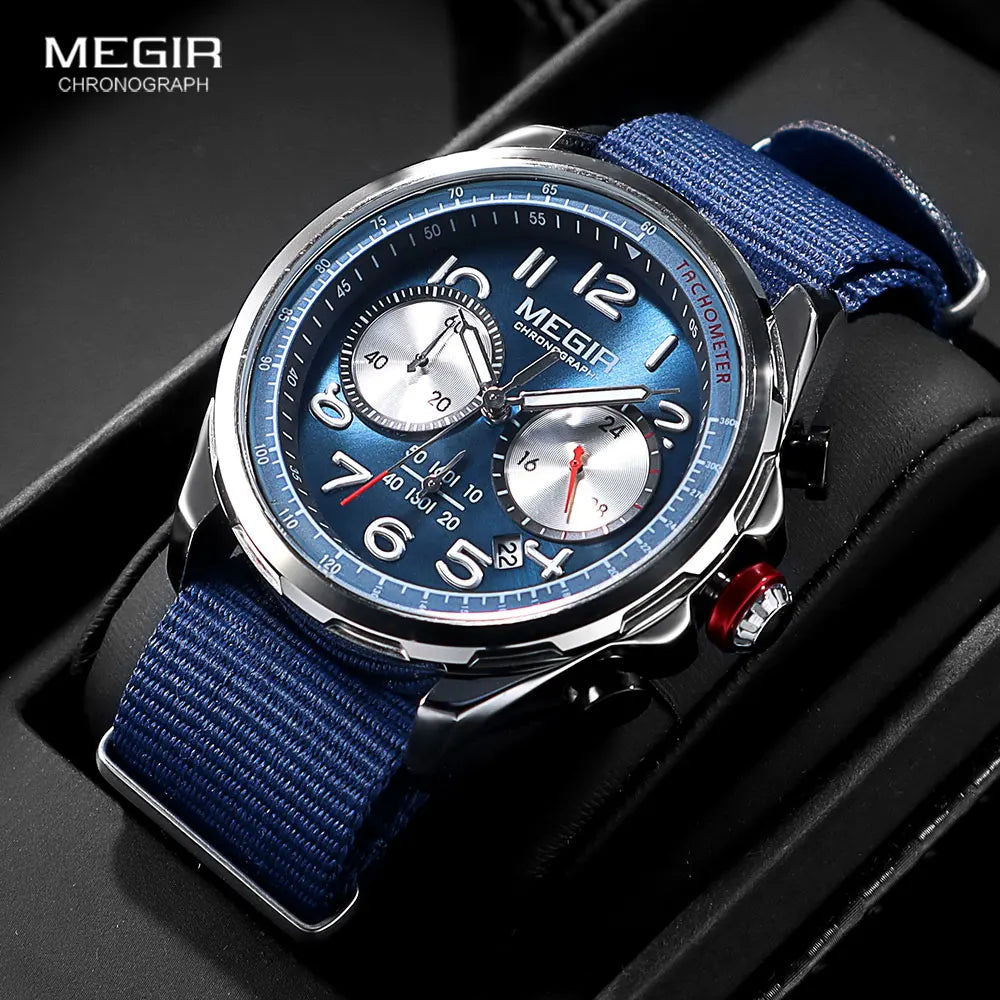 Megir SportFlex – Men's Chronograph Watch with Silicone Strap