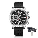 Men’s Quartz Chronograph 5090 Watch with Silicone Strap and Water Resistance