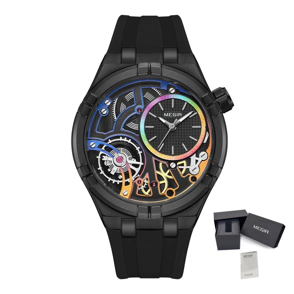 Herren-Sportuhr 4080 – Wasserdicht mit Leuchtanzeige und Silikonarmband 