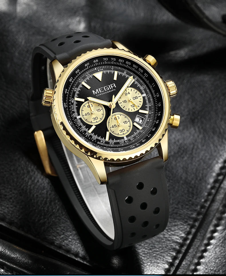 MEGIR – Men’s Military 2276 Watch with Silicone Strap and Chronograph