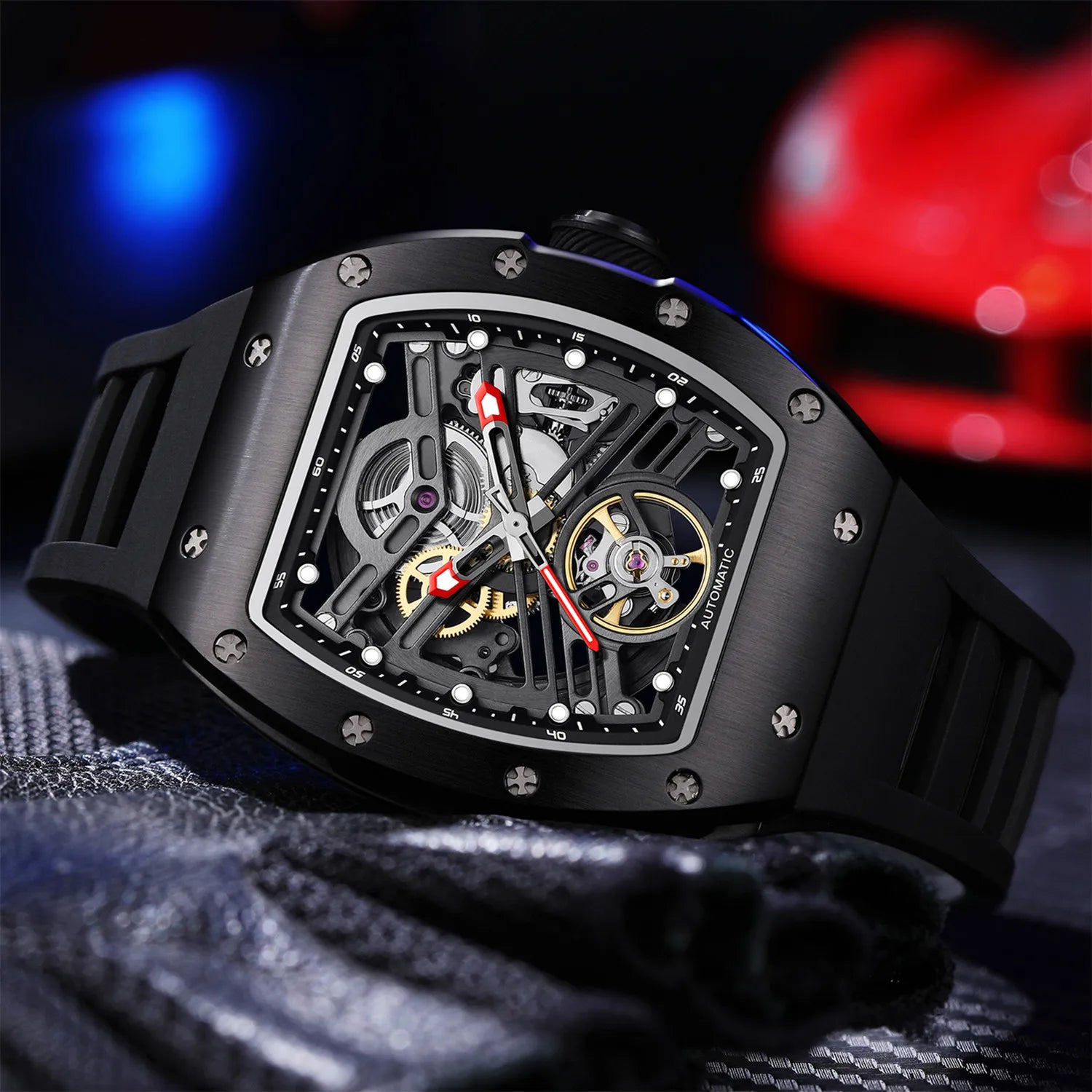 MEGIR 9190-13 Men’s Mechanical Watch 42mm with Silicone Strap