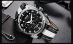 MEGIR Men’s Wrist 2076 Watch – Chronograph with Leather Strap