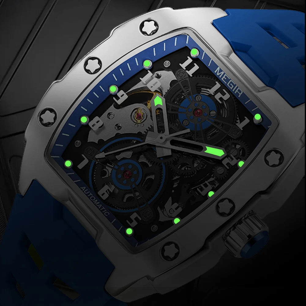 Megir MotionDrive Men's Watch – Automatic Mechanical with Silicone Strap