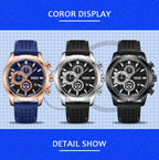 Men’s Quartz Chronograph 5090 Watch with Silicone Strap and Water Resistance