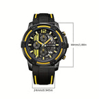 Men’s Sport Quartz Watch with Silicone Strap – Chronograph