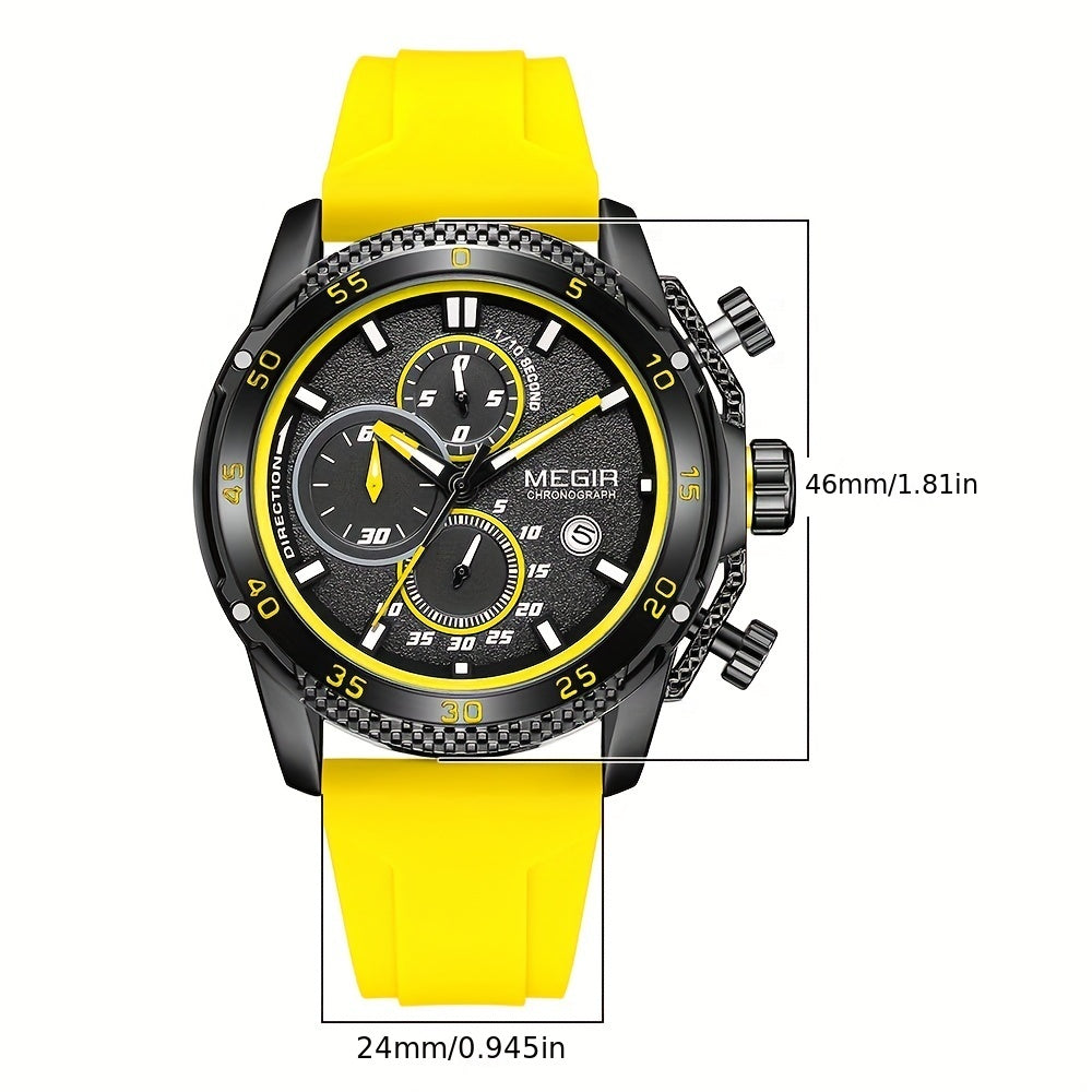 MEGIR – Men’s Sport Watch with Silicone Strap and Chronogra