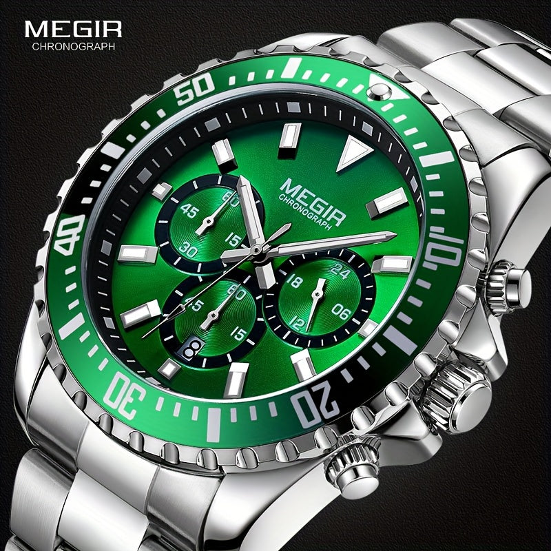 Megir – Men’s Analog Chronograph Watch with Stainless Steel Strap