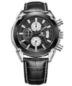MEGIR 220G Men’s Chronograph Watch with Japanese Movement and Leather Strap