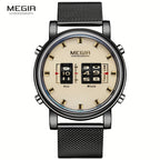 MEGIR Herren-Digitaluhr – Quarz mit Edelstahlarmband und vielseitigem Design