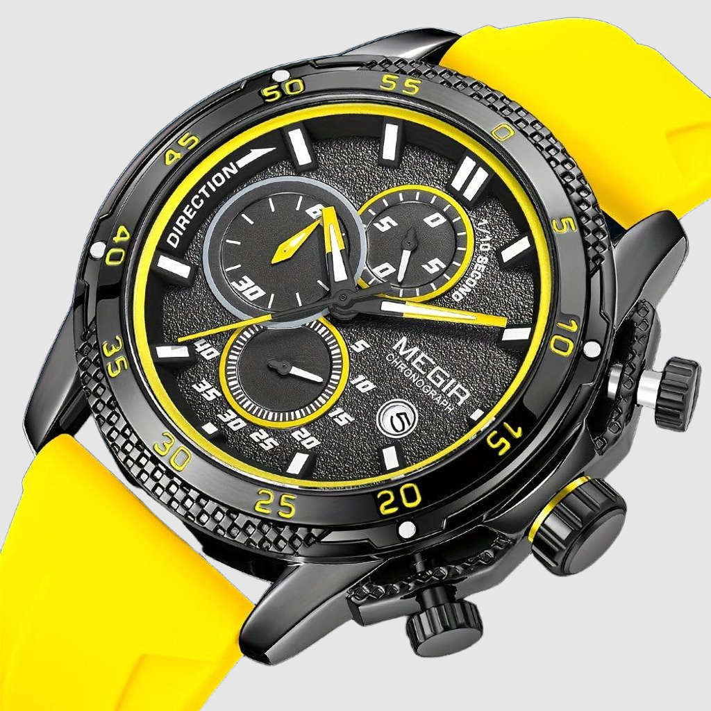 MEGIR – Men’s Sport Watch with Silicone Strap and Chronogra