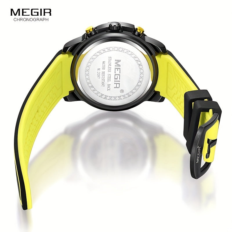Men’s Sport Quartz Watch with Silicone Strap – Chronograph