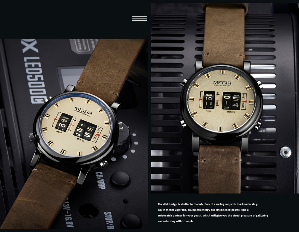 MEGIR Herren-Digitaluhr – Quarz mit Edelstahlarmband und vielseitigem Design