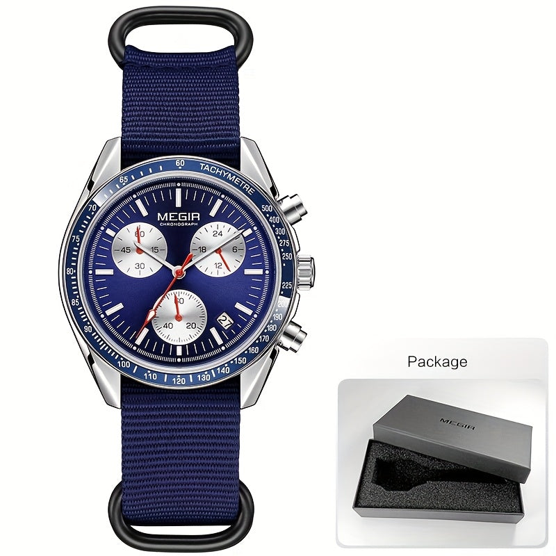 MEGIR Men’s Casual Watch 7790 with Canvas Strap