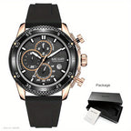 MEGIR – Men’s Sport Watch with Silicone Strap and Chronogra