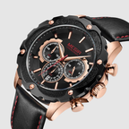 Men’s Sport 6586 Watch – Chronograph with Leather Strap