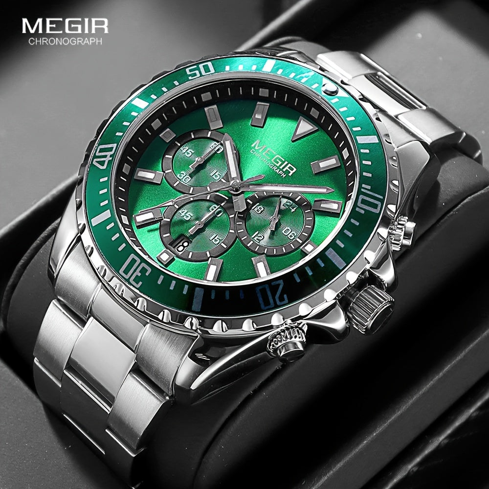Megir – Men’s Analog Chronograph Watch with Stainless Steel Strap