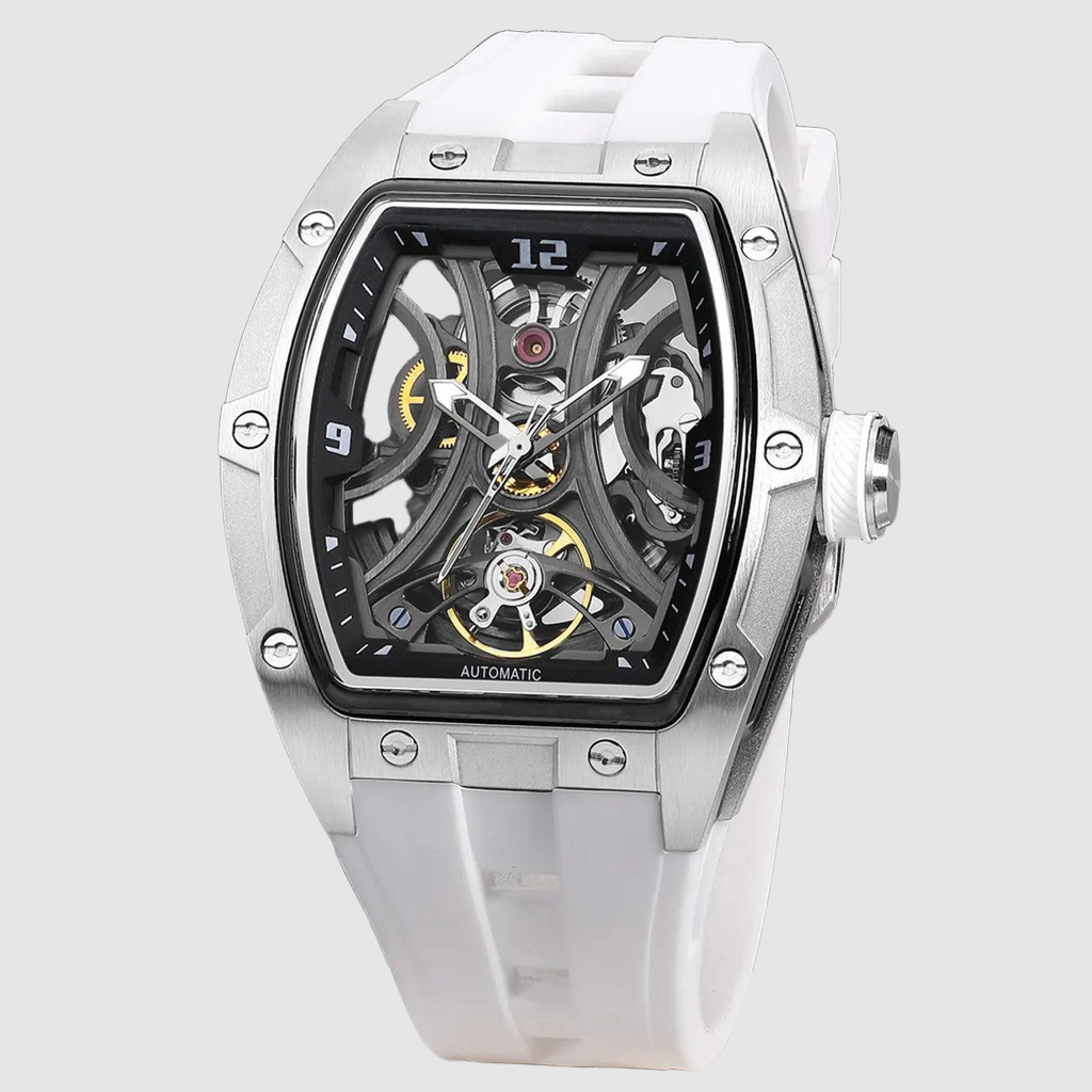 Megir Automatic Sport Steel Watch – Skeleton Dial – 3 ATM Water Resistance