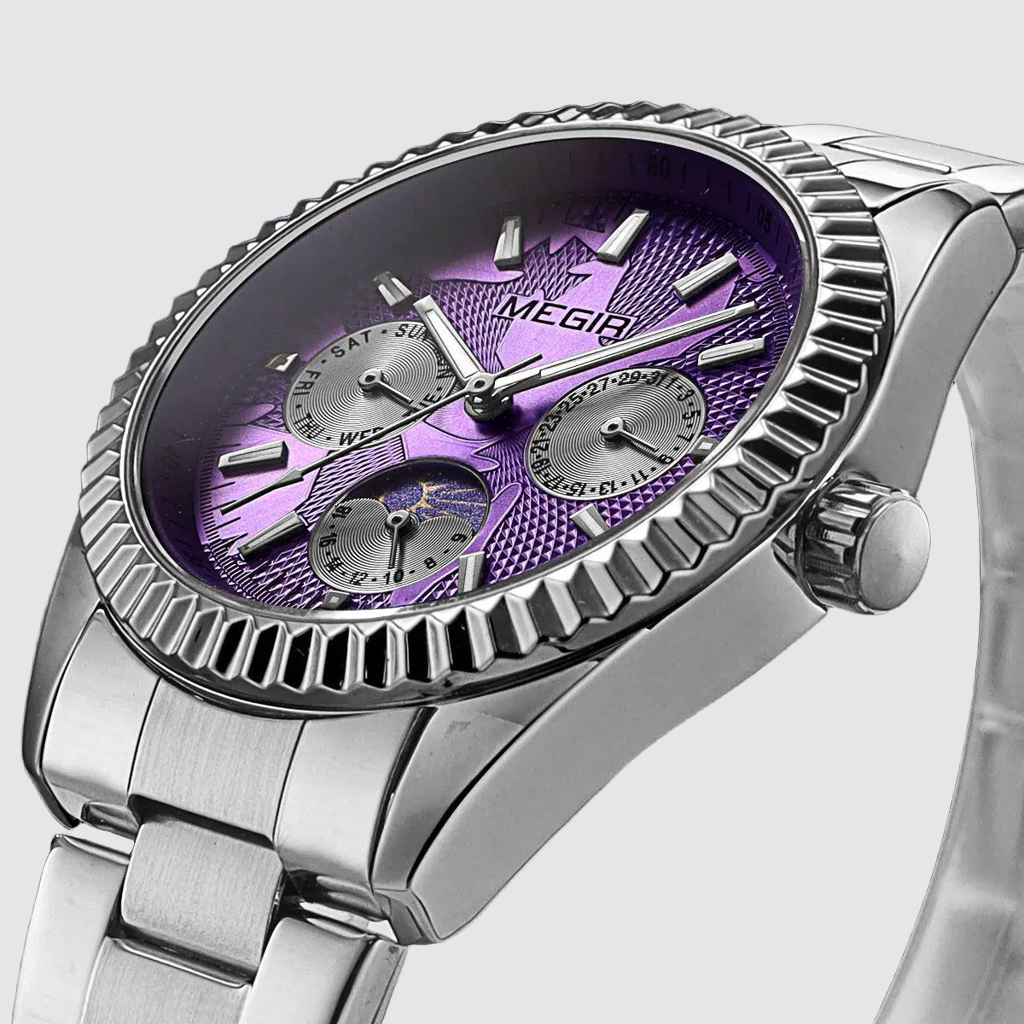 Megir MoonMaster – Men's Business Watch in Stainless Steel