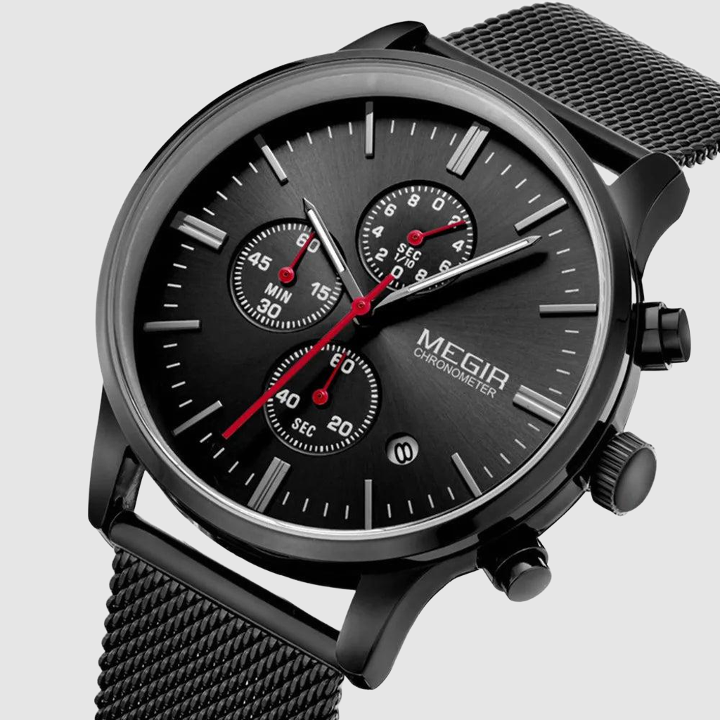 MEGIR Men’s Quartz Waterproof Watch with Chronograph and Night Light