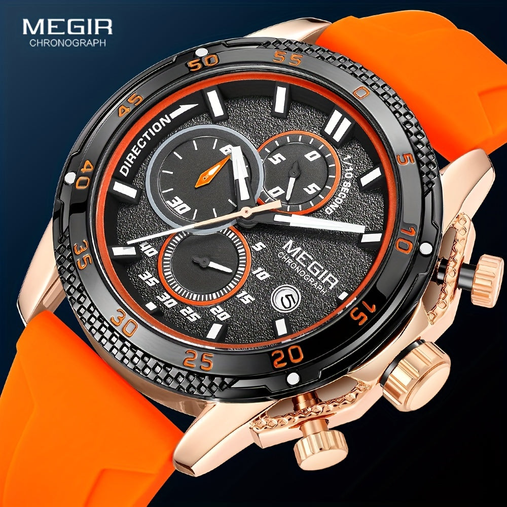 MEGIR – Men’s Sport Watch with Silicone Strap and Chronogra