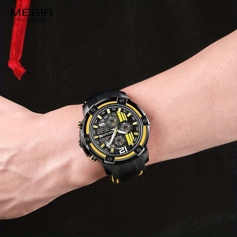 Men’s Sport Quartz Watch with Silicone Strap – Chronograph