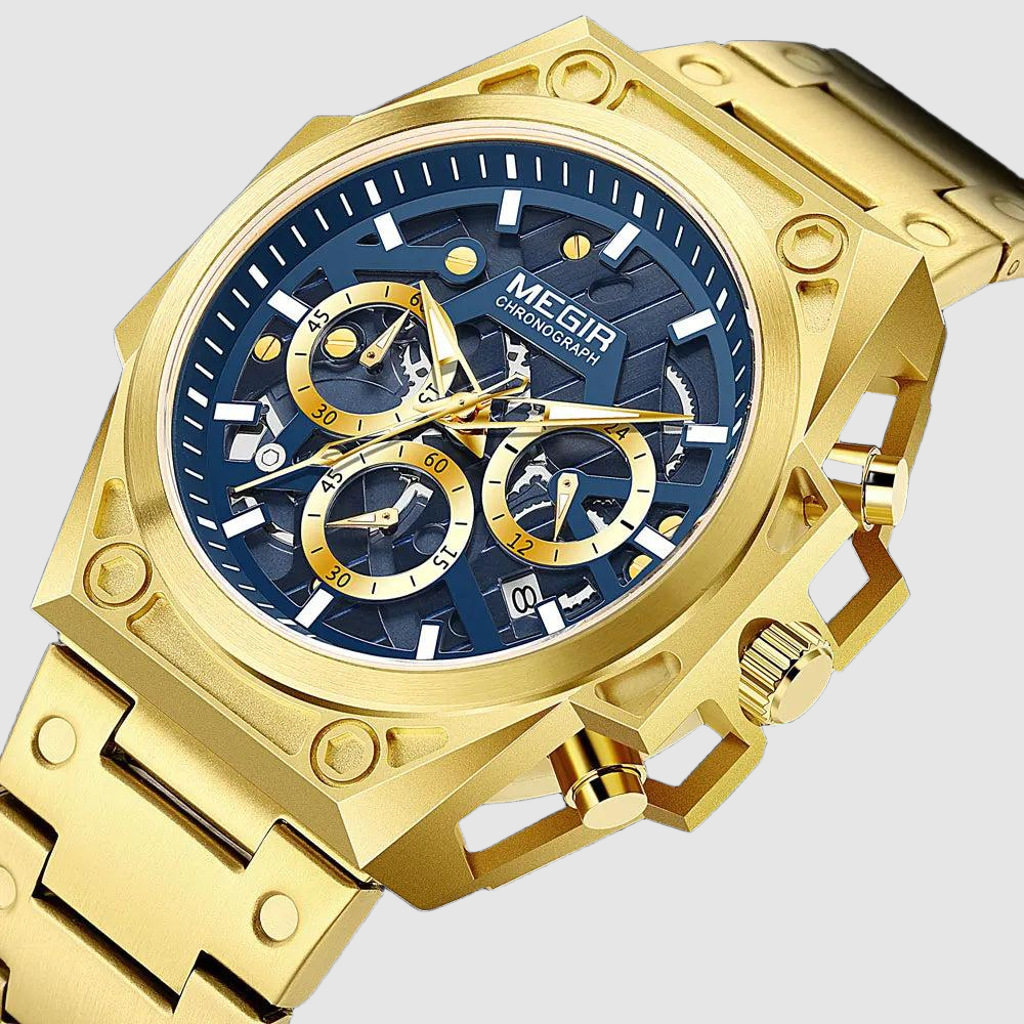 Megir LuminousSteel – Men's Stainless Steel Chronograph Watch