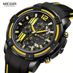Men’s Sport Quartz Watch with Silicone Strap – Chronograph
