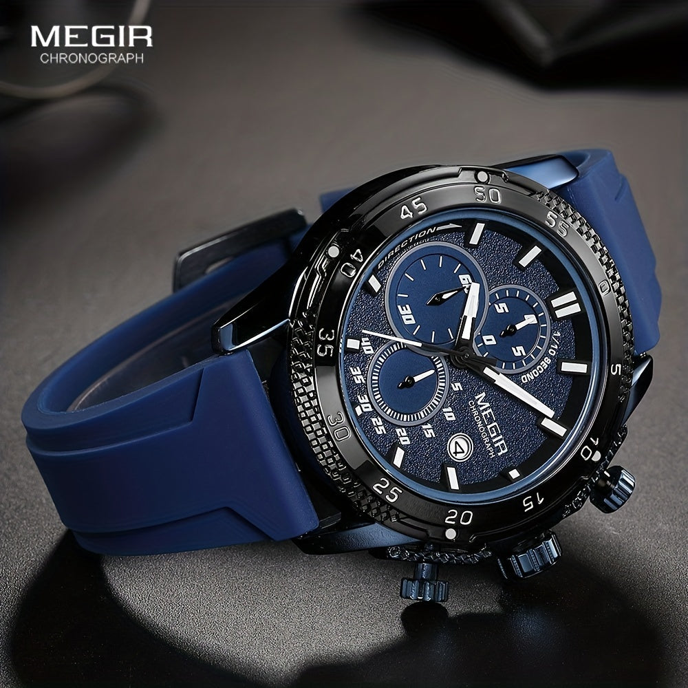 MEGIR – Men’s Sport Watch with Silicone Strap and Chronogra