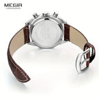 MEGIR 220G Men’s Chronograph Watch with Japanese Movement and Leather Strap