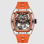 MEGIR Herren-Automatik-Sportuhr mit Hardlex-Glas und Skelett-Design