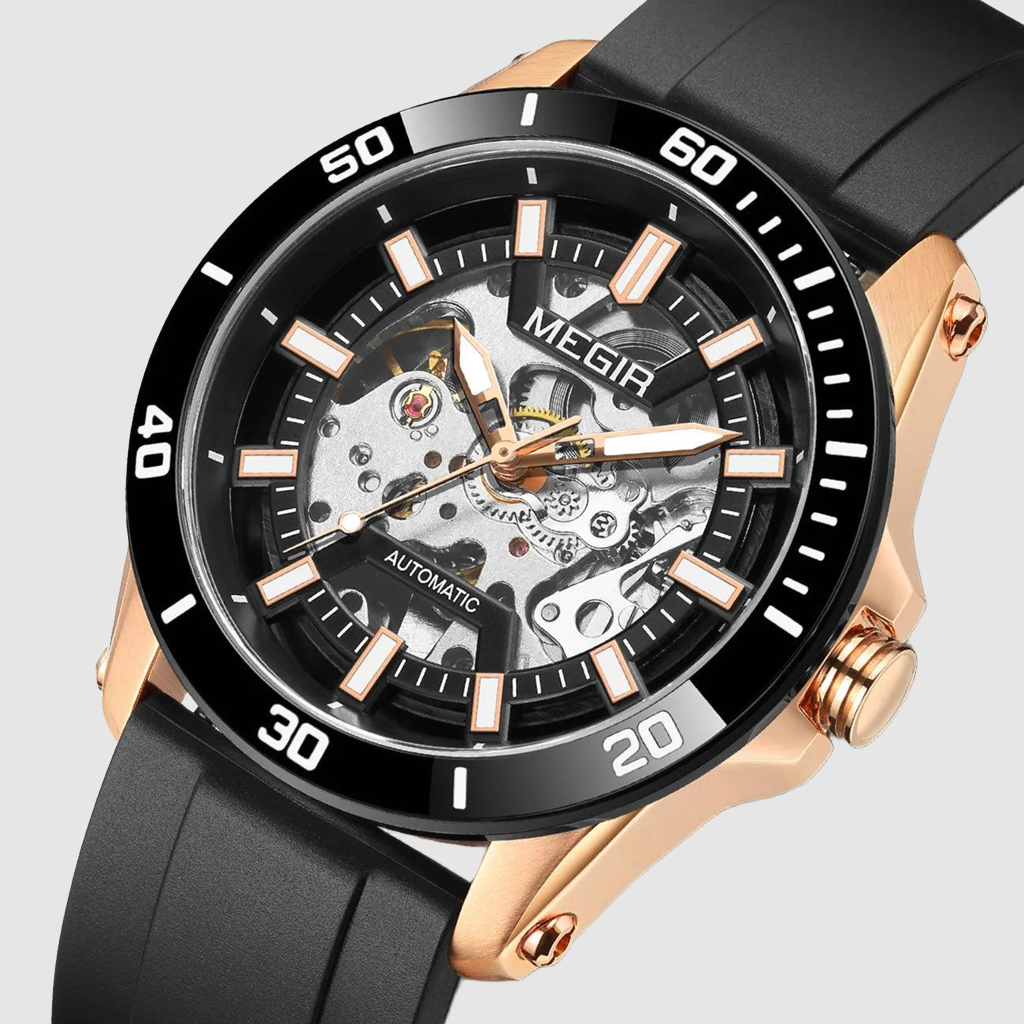 MEGIR 8605 Men’s Mechanical Watch with Stainless Steel Case and Sapphire Crystal