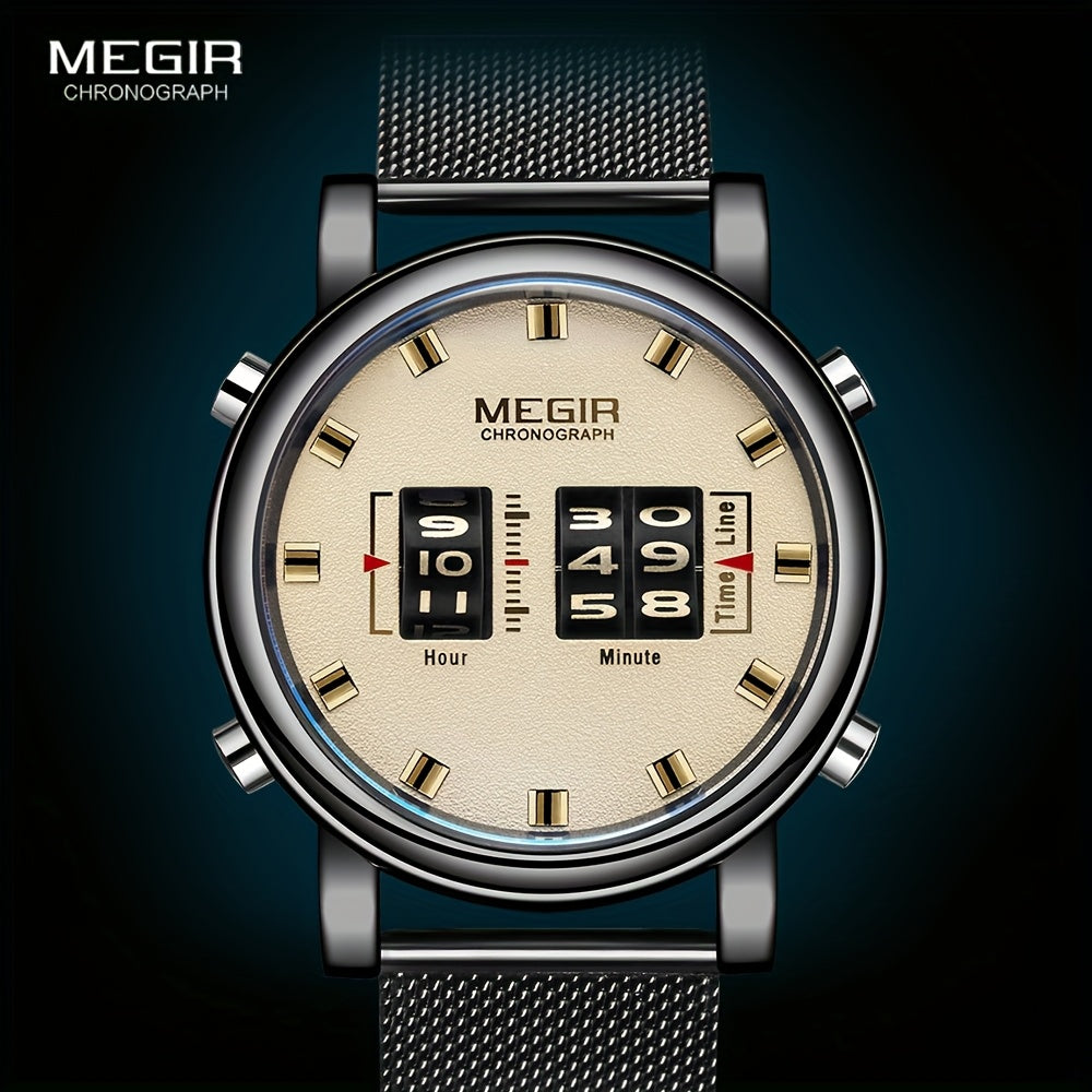 MEGIR Herren-Digitaluhr – Quarz mit Edelstahlarmband und vielseitigem Design